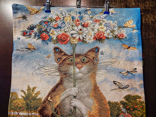 Kissen mit Katzenmotiv