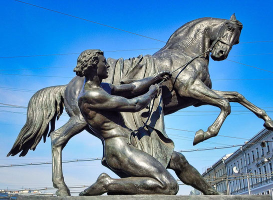 Figur mit Pferd auf der Anitschkow Brücke