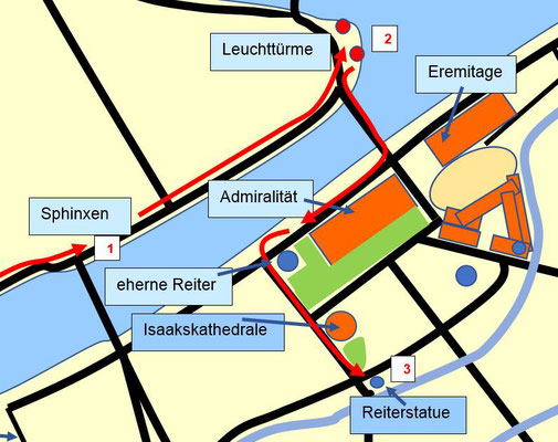 von den Leuchttürmen zum Isaaksplatz