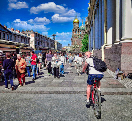 Fahradfahrer in St Petersburg